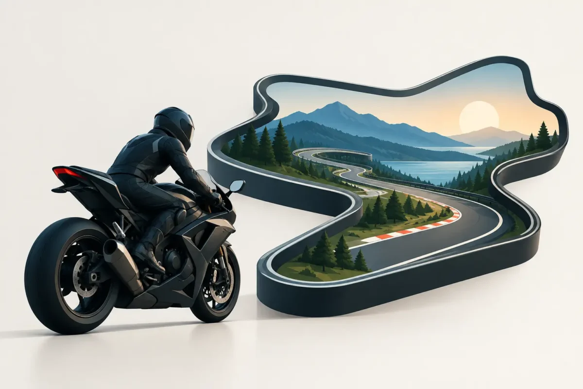 3D Motorcycle Track Art for Riders Who Live It